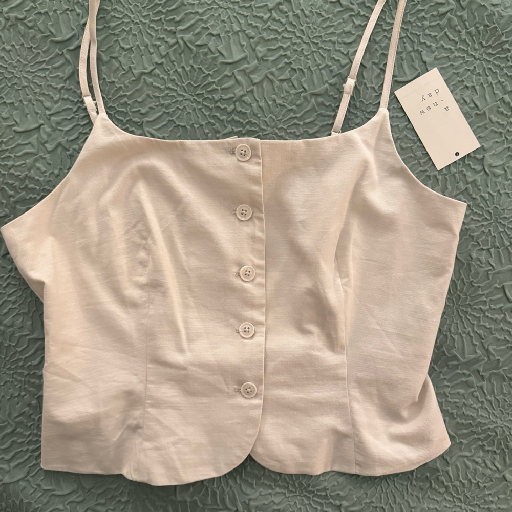 NWT A NEW DAY linen blend top size M (US 6)